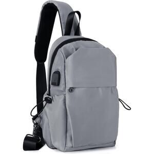 Sling Crossbody Backpack Shoulder Bag Men Women One Strap Backpack USB Port